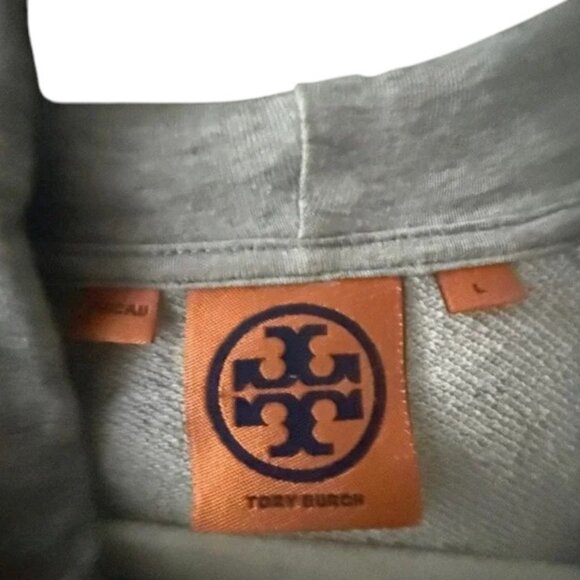 Tory Burch zip up hoodie jacket grey unisex size L - Picture 3 of 3